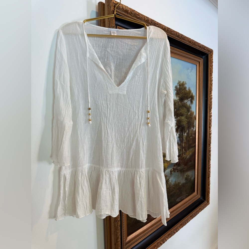 Eberjey Cream Cotton Coverup